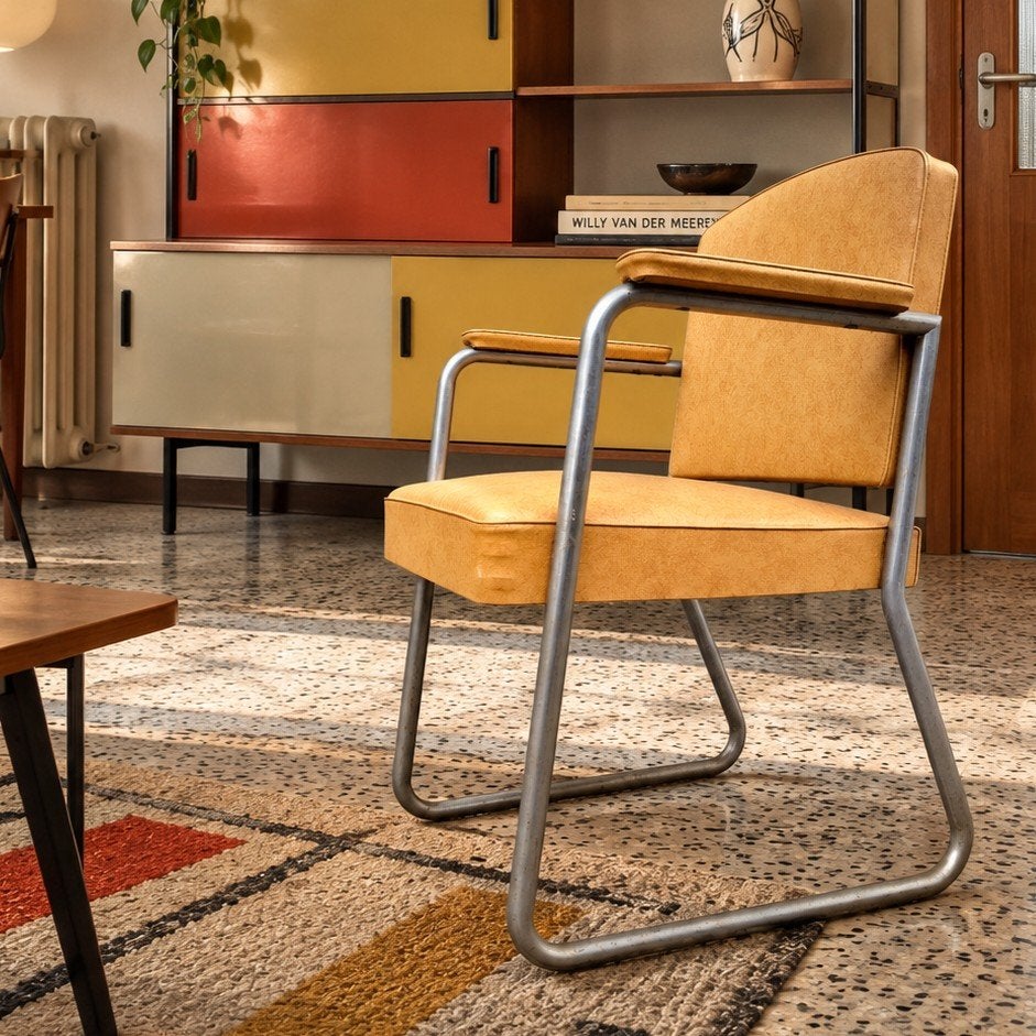 Chaise rétro vintage Tubax Willy Van der Meeren Gispen Ahren, Enlèvement