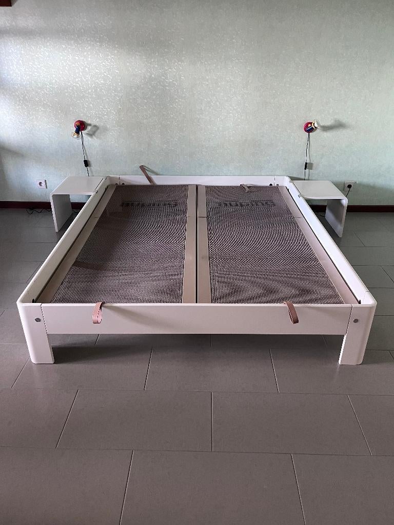 Dubbel bed van het merk Auping, Huis en Inrichting, Slaapkamer | Bedden, Ophalen, Wit, Tweepersoons, 200 cm