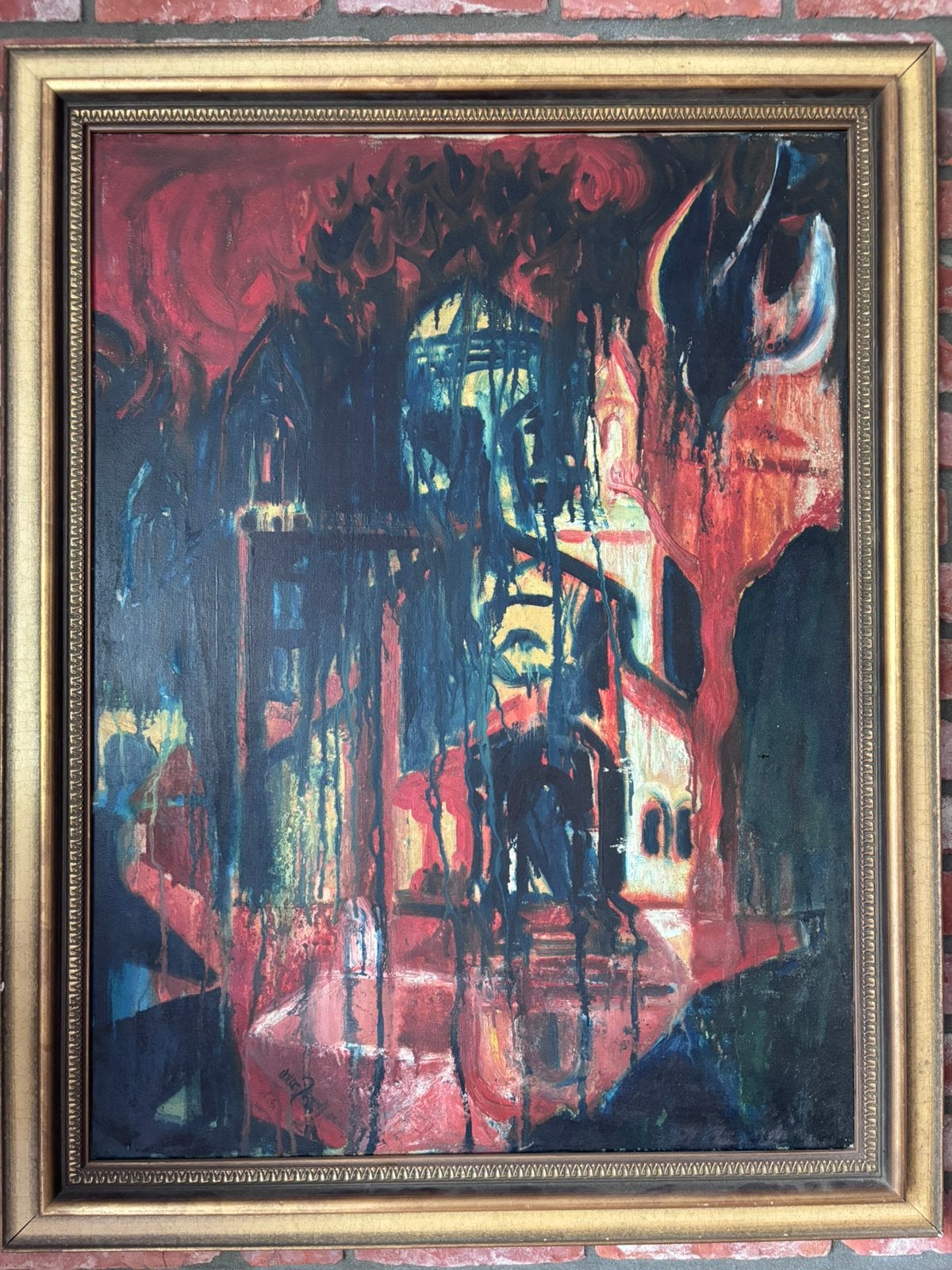 Krachtig Expressionistisch Olierschilderij – Volker Jenny, Antiek en Kunst, Kunst | Schilderijen | Abstract, Ophalen of Verzenden