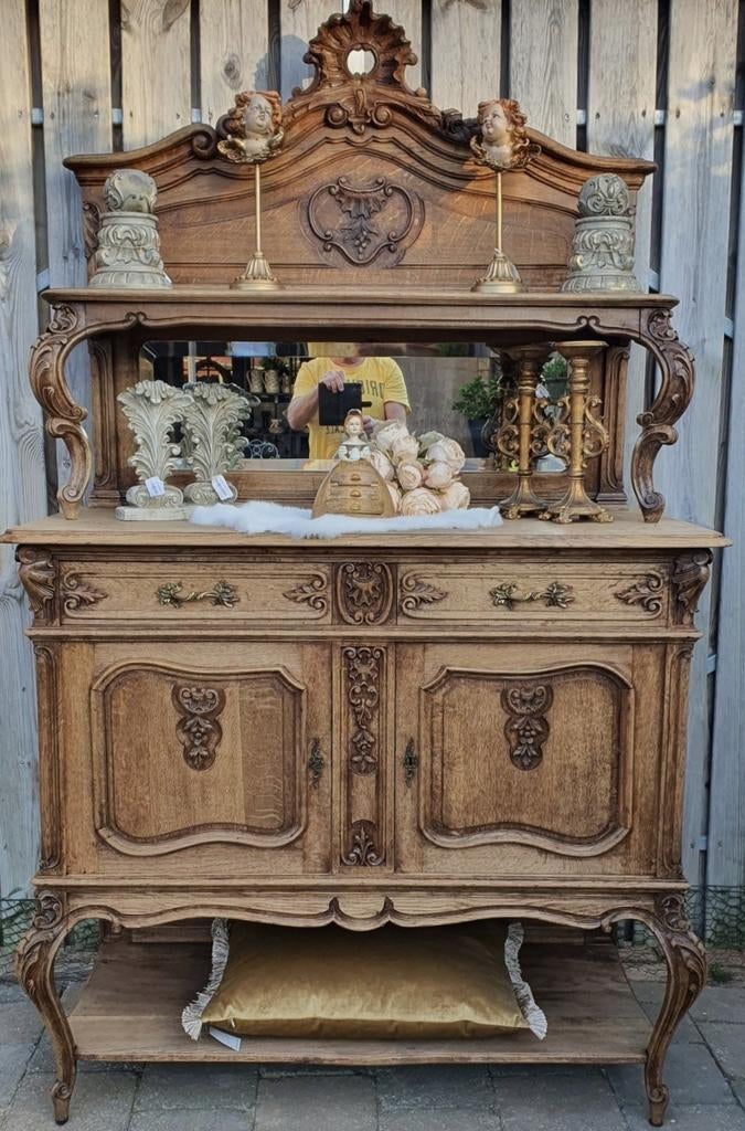 Antieke Lodewijk XV Buffetkast (Eikenhout), Antiek en Kunst, Curiosa en Brocante, Ophalen