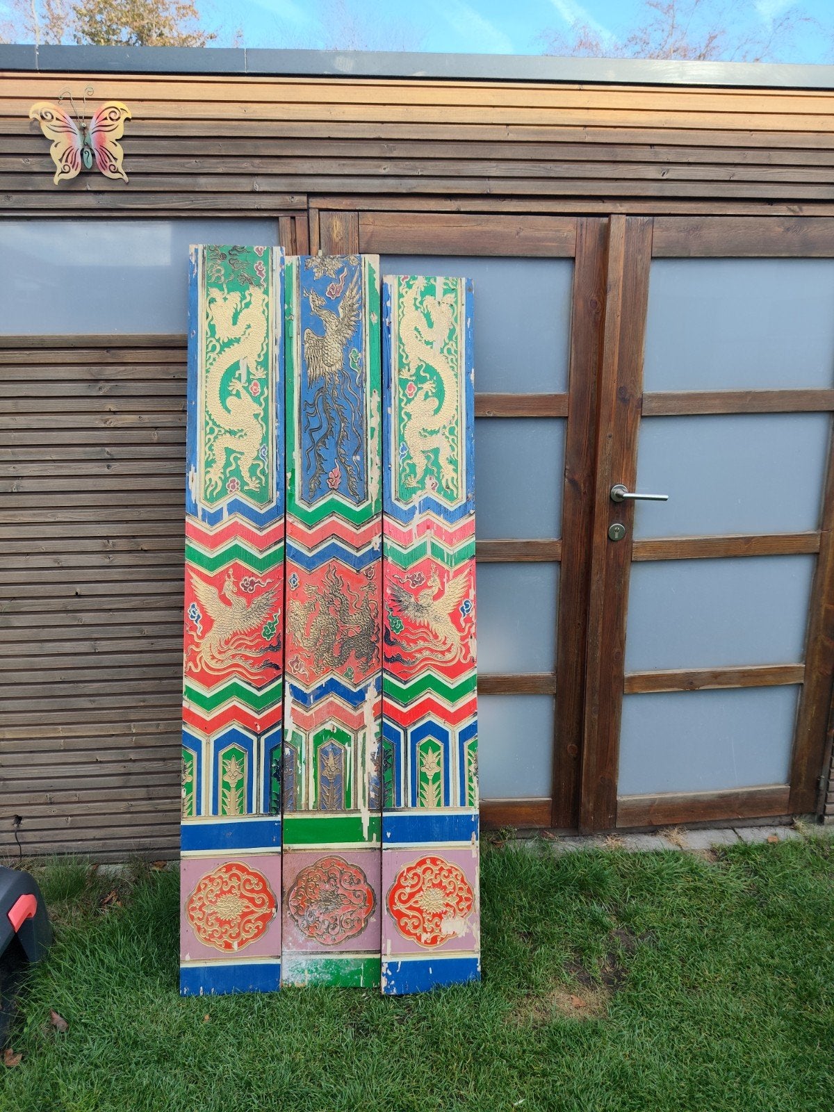 draken en fenixvogel houten panelen, Huis en Inrichting, Ophalen, Gebruikt
