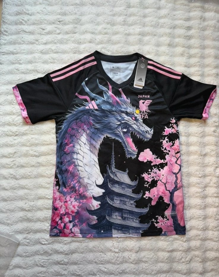 Maillot Japon Dragon Noir Rose 2025 style Anime Streetwear, Enlèvement ou Envoi, Neuf, Maillot