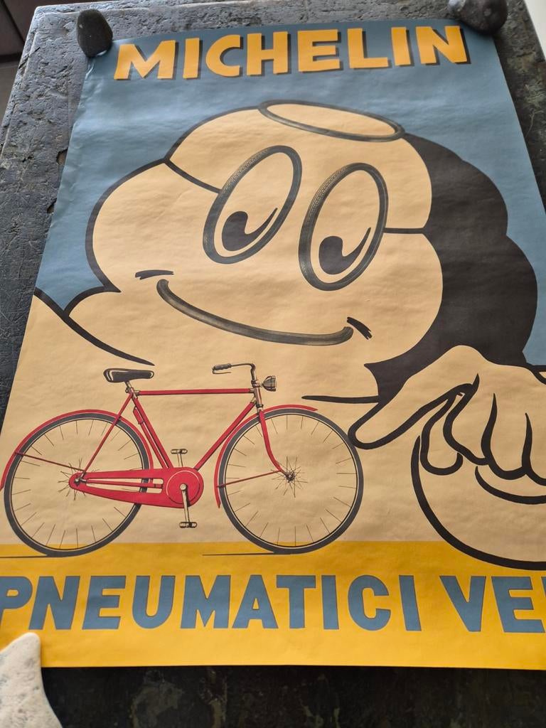 Reproduction d'affiche vintage Michelin Bibendum Velo, Enlèvement ou Envoi