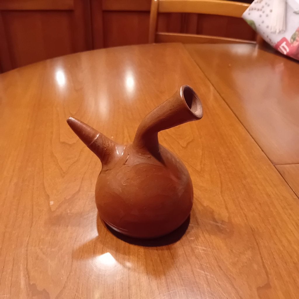 Pichet vintage en faïence marron - décoratif - 16 cm, Maison & Meubles, Accessoires pour la Maison | Autre, Vintage, Comme neuf