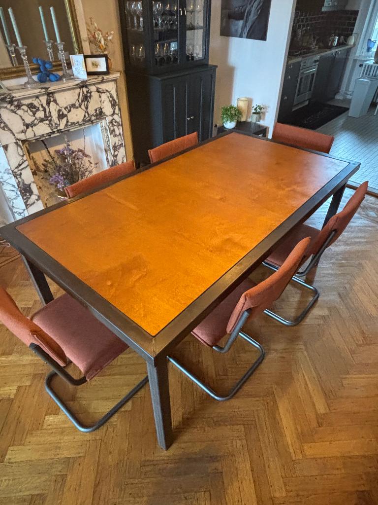 Eettafel + 6stoelen, Ophalen, Gebruikt, 200 cm of meer, 50 tot 100 cm