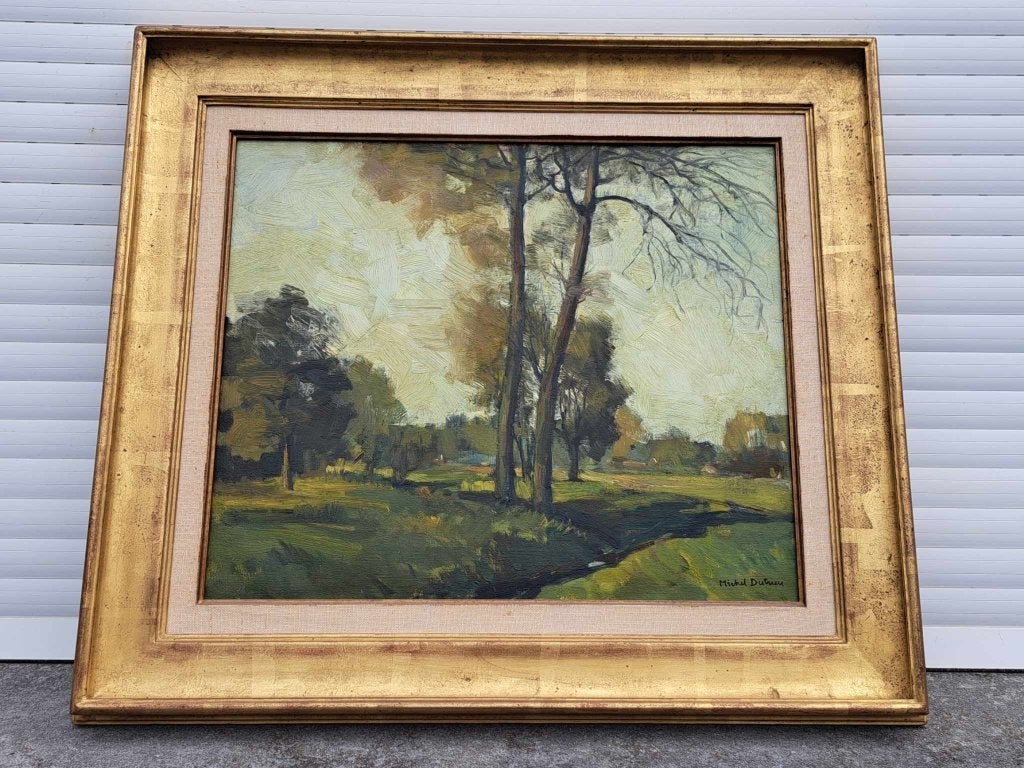 huile sur toile paysage signe michel dutrieu, Enlèvement