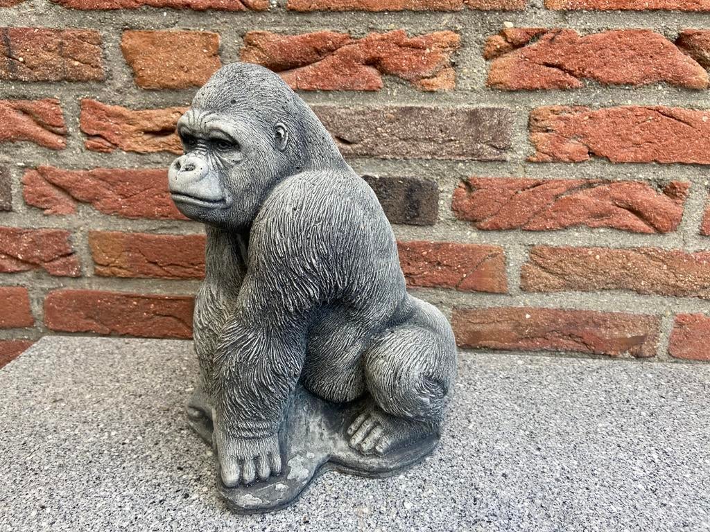 Tuinbeeld Gorilla , hoogte 28cm, Tuin en Terras, Tuinbeelden, Ophalen, Nieuw, Beton, Dierenbeeld
