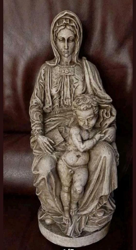 Madone et bébé en terre cuite, 50 cm de haut, lourd, Enlèvement