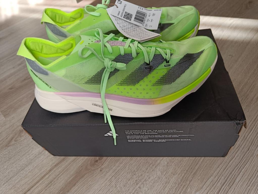 Adidas Adizero Adios Pro 3, Sports & Fitness, Course, Jogging & Athlétisme, Course à pied, Enlèvement ou Envoi, Chaussures de course à pied