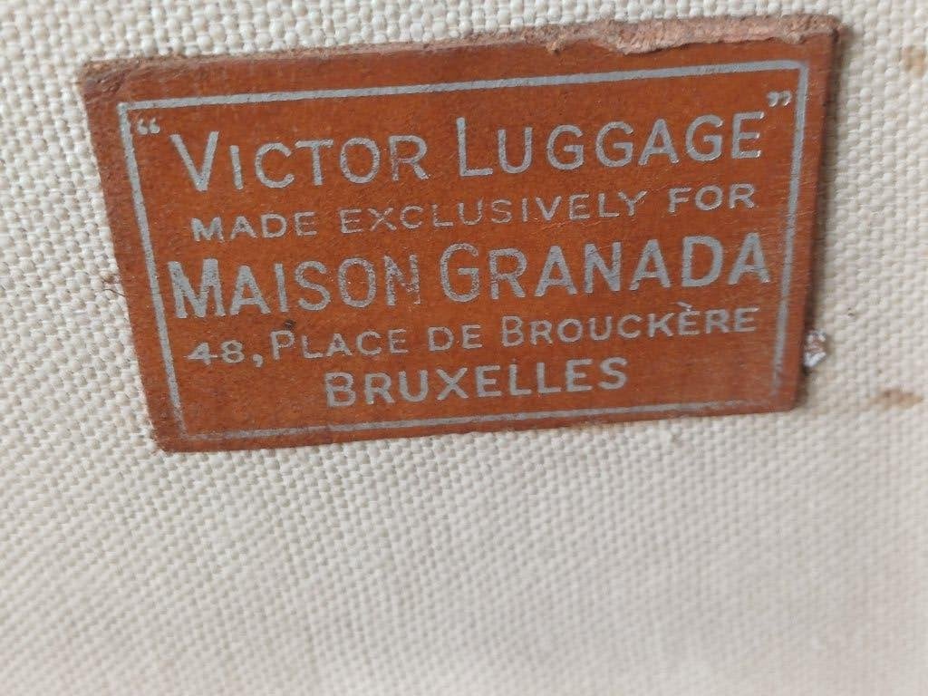 valise de luxe 1930 etiquette du fabricant cuir et tissu, Enlèvement ou Envoi