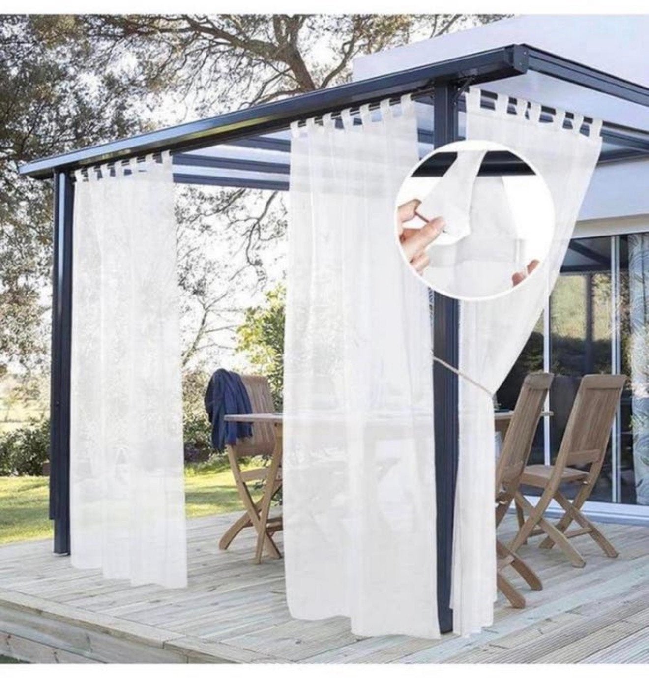 Rideaux extérieurs blancs Rideaux de patio blancs 137x274, Maison & Meubles, Ameublement | Rideaux & Stores à lamelles, Neuf, Outdoor