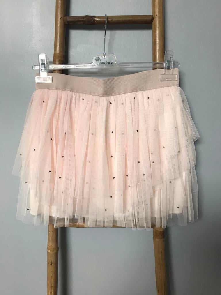 Jennyfer korte lichtroze tule rok met mini studs., Maat 38/40 (M), Zo goed als nieuw, Jennyfer, Roze