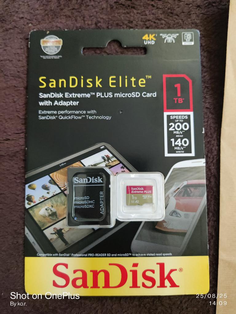 sandisk extreme plus elite 1 tb original, Enlèvement ou Envoi, Comme neuf, Gris