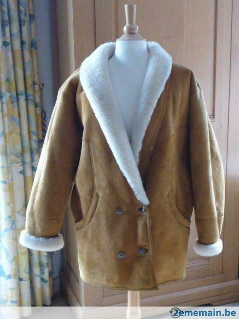 Manteau en peau de mouton retourné - Original Shearling -T44, Enlèvement ou Envoi, Porté