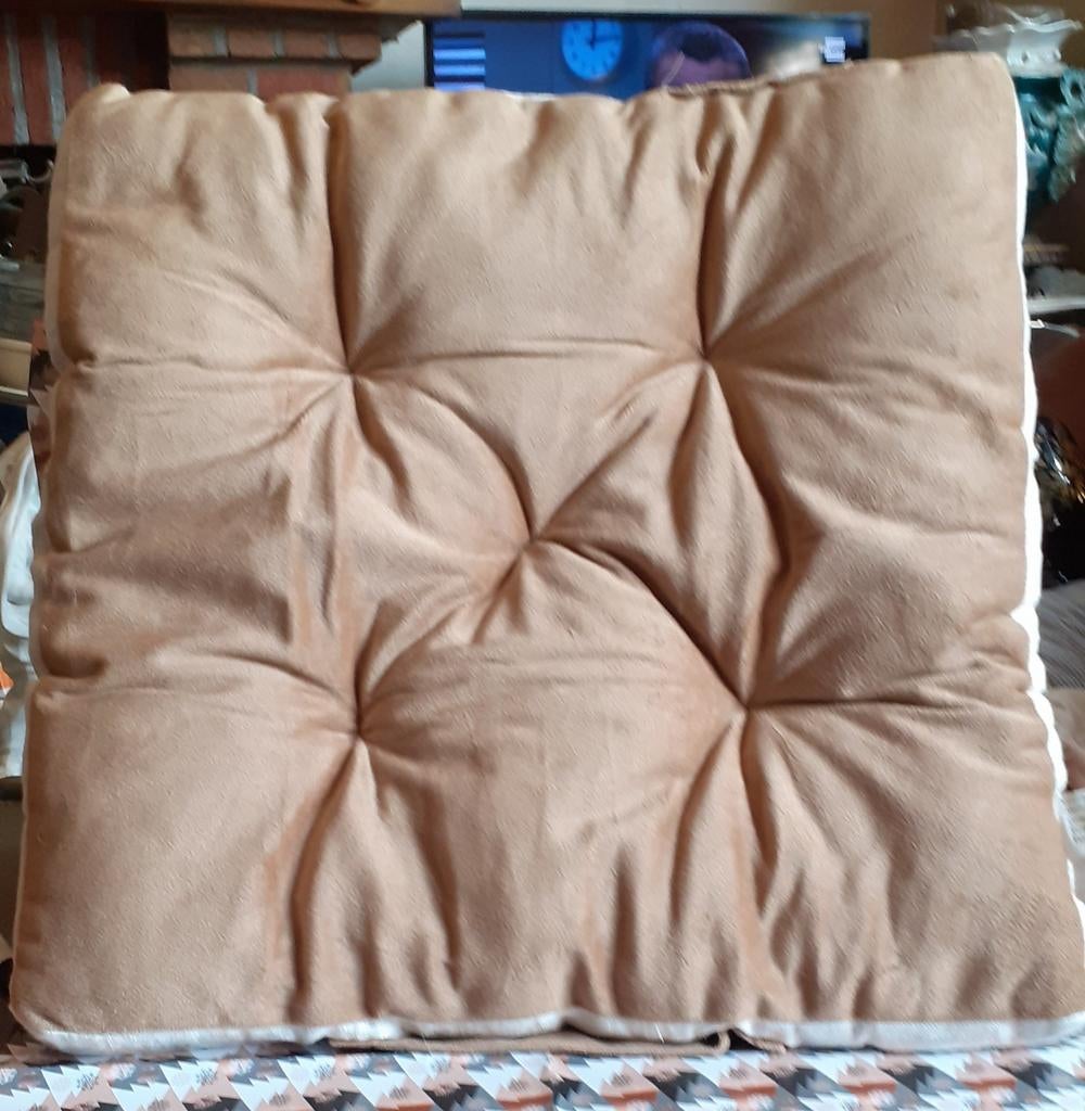 coussin de sol neuf velours beige, Maison & Meubles, Accessoires pour la Maison | Coussins, Neuf, Beige, Carré, Enlèvement ou Envoi