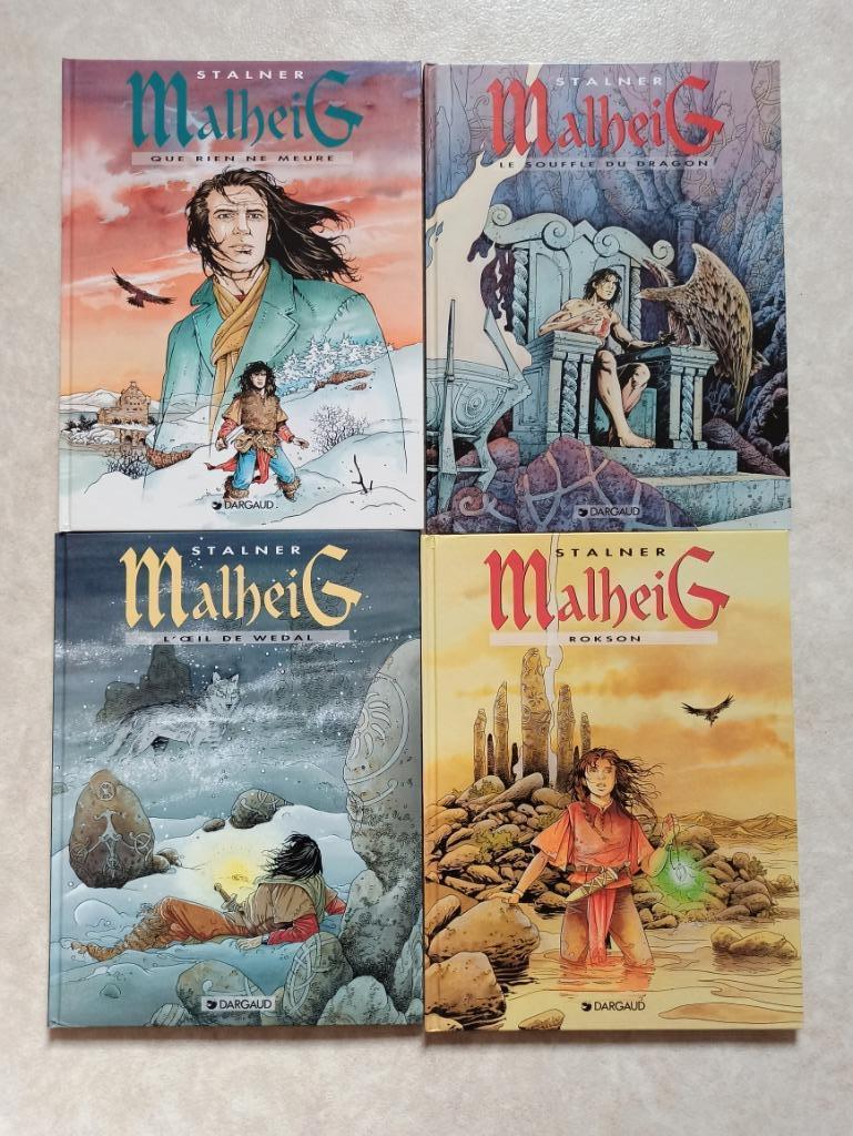 Malheig tomes 1 à 4, Boeken, Stripverhalen, Complete serie of reeks, Ophalen of Verzenden, Zo goed als nieuw, Eric & Jean-Marc Stalner.
