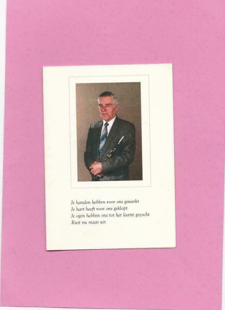 DP Muzikant Jozef Van Der Borght, Verzenden, Bidprentje