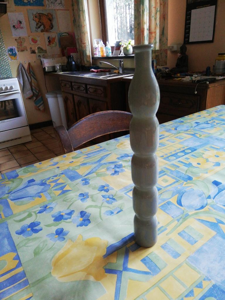 Vase gris-bleu. 32 cm de haut., Enlèvement ou Envoi, Bleu
