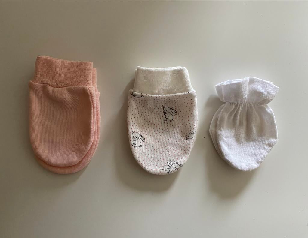 3 paar krabwantjes, Maat 50, Meisje, Wanten, Nieuw