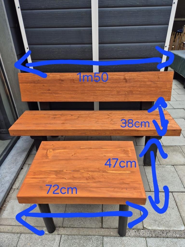 Tuinbank + tafel, Tuin en Terras, Ophalen, Nieuw, Hout