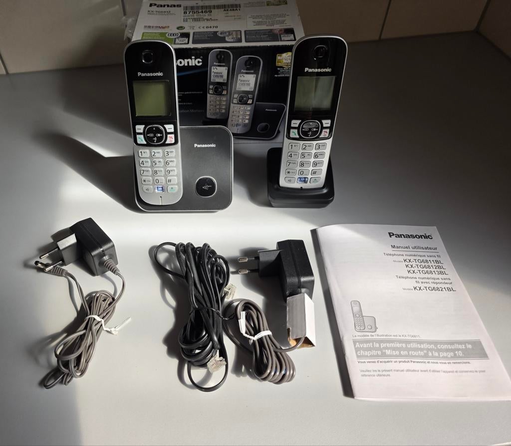 Telephone combiné sans fil panasonic KX-TG6812, Enlèvement ou Envoi, Comme neuf