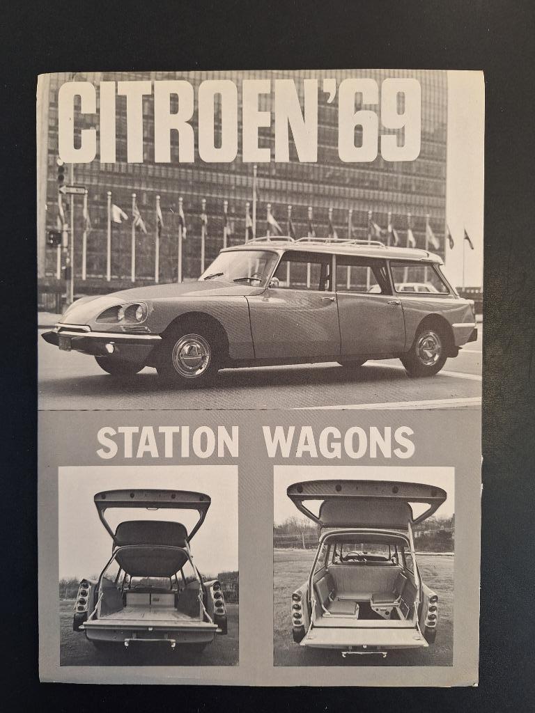 Citroën DS break 1969 USA  zeldzame dubbelzijdige plaat, Boeken, Ophalen of Verzenden, Gelezen, Citroën