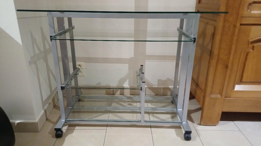 table PC, 70 à 120 cm, 70 à 120 cm, Comme neuf, Verre