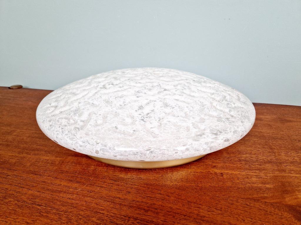 Grand plafonnier en verre glacé (diam 45cm), Doria, 1970, Enlèvement ou Envoi