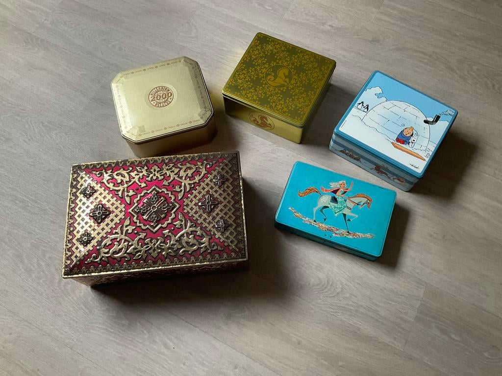 5 blikken dozen, Verzamelen, Blikken, Ophalen, Gebruikt, Overige, Overige merken