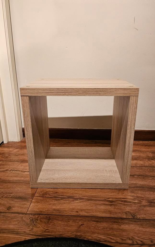 Etagère cube 1 casier décor chêne clair texturé, 25 à 50 cm, Chêne, Comme neuf, Enlèvement