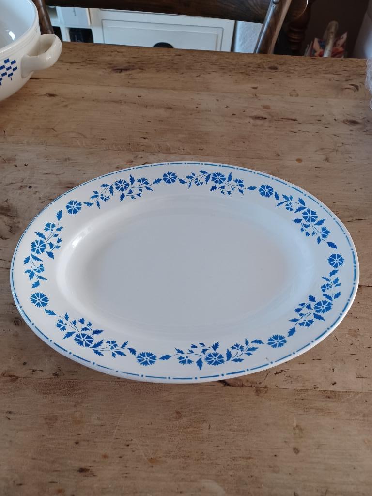 NIMY BLAUW BLOEMMOTIEF OVALEN SCHOTEL, Enlèvement ou Envoi