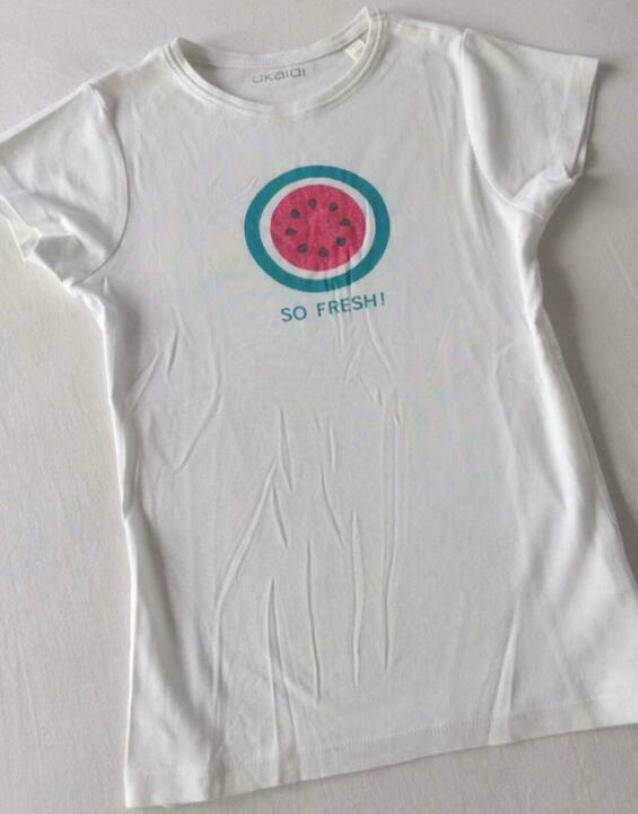 t-shirt blanc Okaïdi 14 y 158164 melon, Enlèvement ou Envoi, Utilisé, Fille, Okaidi