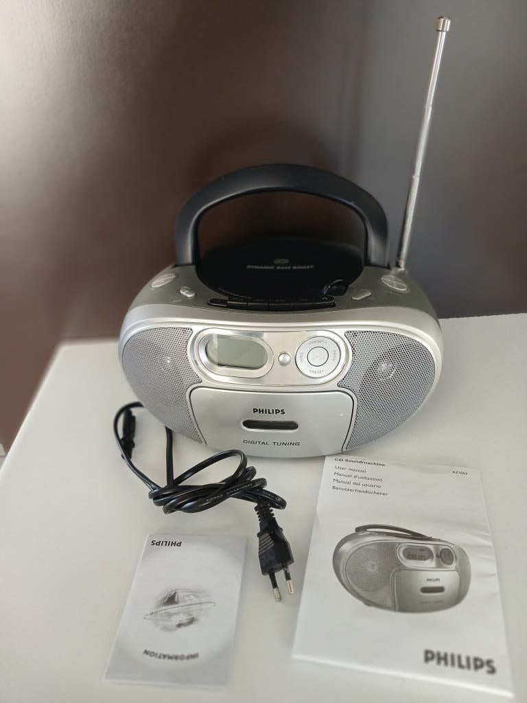 Radio-cassette-CD portable PHILIPS AZ1053 + Mode d'emploi, Enlèvement, Utilisé, Philips