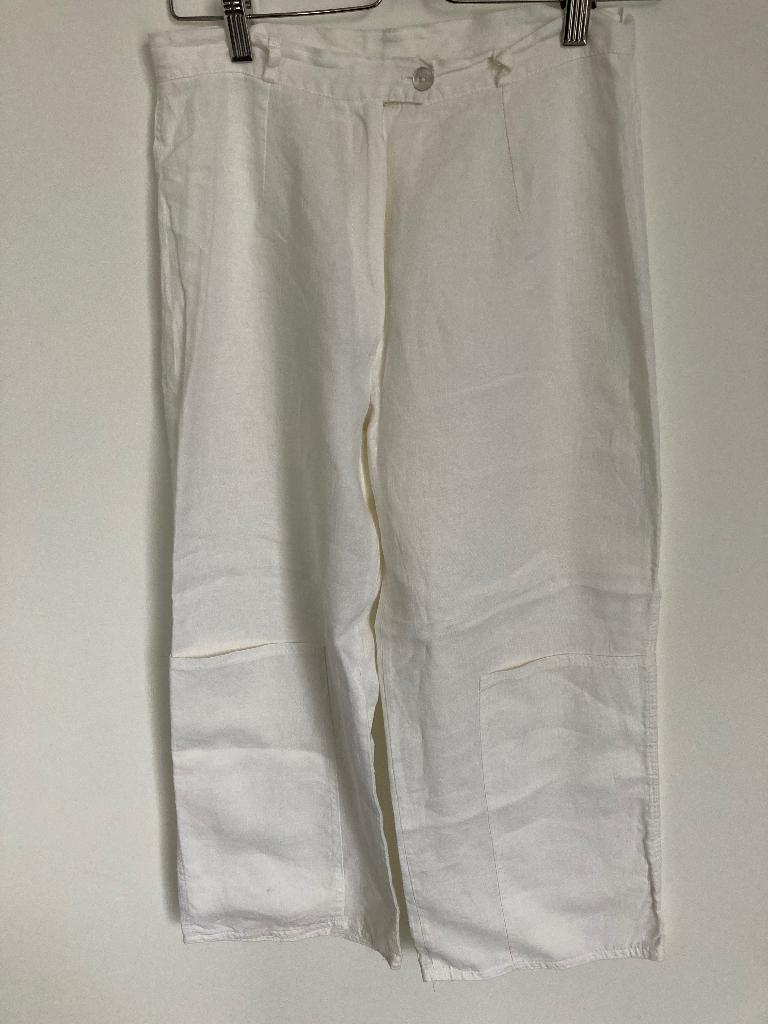 Damesbroek linnen S/M, Hobby & Loisirs créatifs, Tissus & Chiffons, Moins de 30 cm, Comme neuf, Enlèvement, Blanc