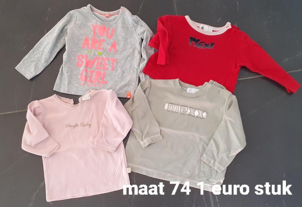 Longsleeves meisjes maat 74. 1 euro stuk, Kinderen en Baby's, Ophalen of Verzenden, Gebruikt