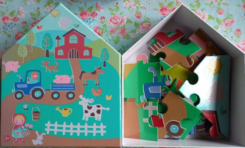 Puzzel Hema 'Op de boerderij', Ophalen of Verzenden, 10 tot 50 stukjes, Zo goed als nieuw