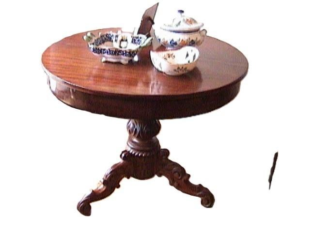 beau guéridon en acajou rond, Ophalen