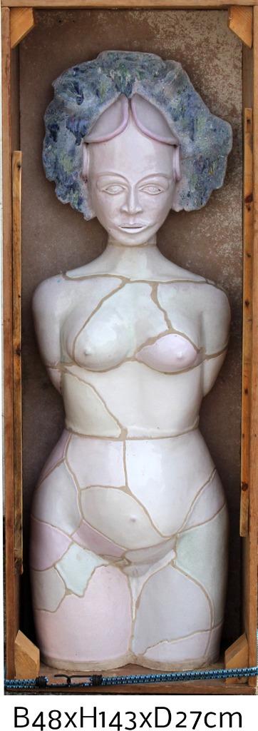 Keramisch beeld 'Witjesvrouw', Antiquités & Art, Art | Sculptures & Bois, Statue, Enlèvement