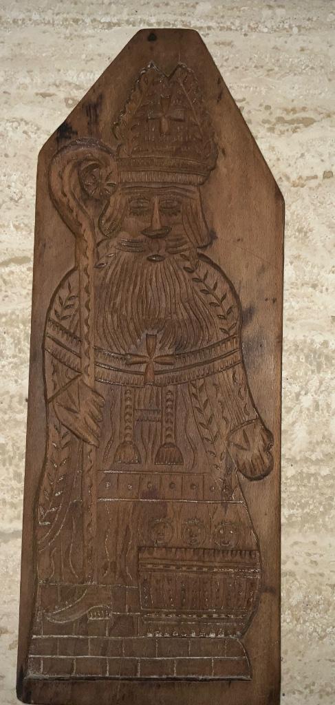 Houten speculaasvorm, speculaasplank, (speculaas) Sint, Ophalen