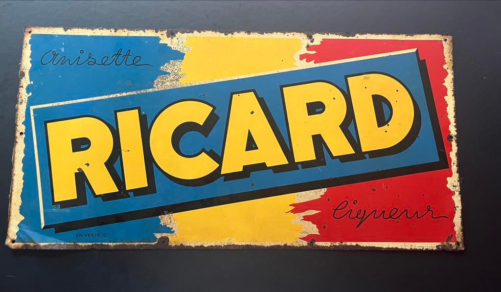 Metalen reclamebord Ricard, Antiek en Kunst, Ophalen