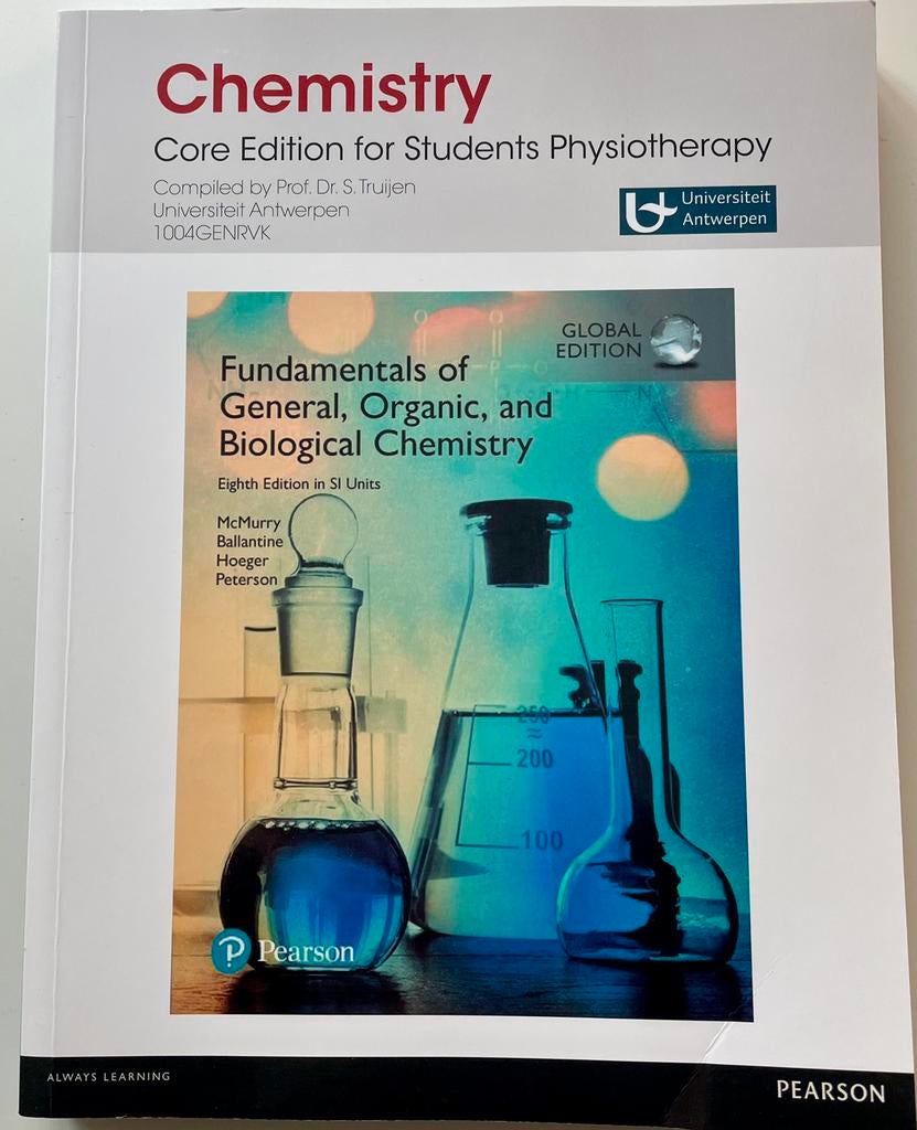 Chemistry: Core edition for students physiotherapy, Boeken, Studieboeken en Cursussen, Zo goed als nieuw, Hoger Onderwijs, Ophalen of Verzenden