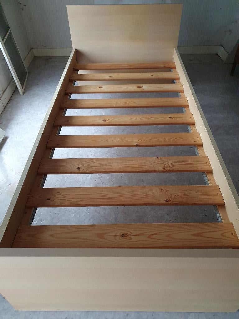 EENPERSOONSBED MET LATTENBODEM, Ophalen, 85 tot 100 cm, Gebruikt, Lattenbodem