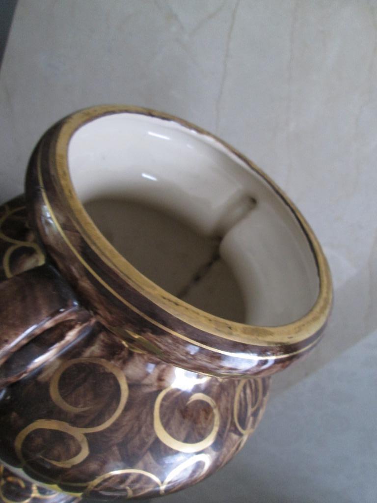 Mooie H Bequet vaas van 27 cm hoog hand painted, Ophalen of Verzenden