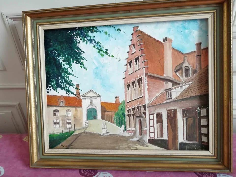 Tableau peinture à l'huile sur TOILE signe : DE VUYST , Antiek en Kunst, Ophalen