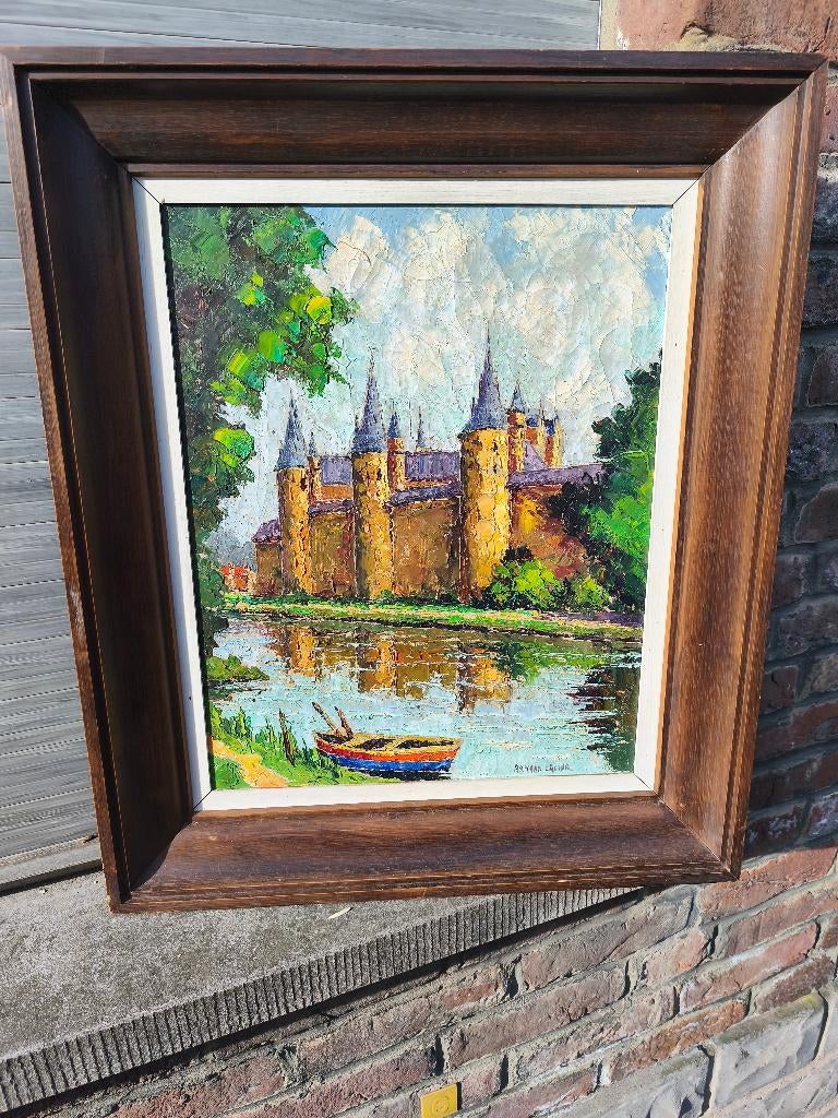 huile sur toile chateau signe armand lacour, Antiquités & Art, Art | Peinture | Classique, Enlèvement ou Envoi
