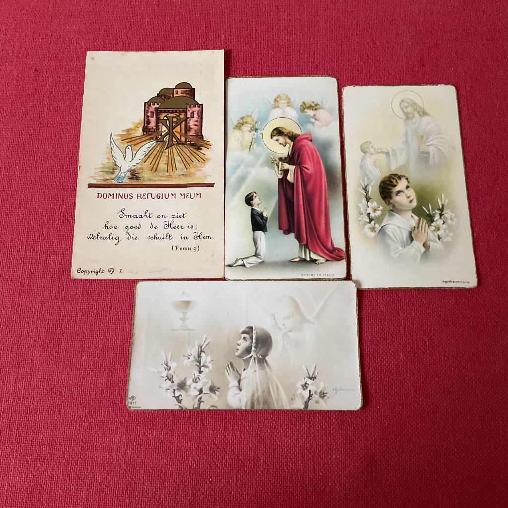 4 communieprentjes jaren 40, Enlèvement, Image pieuse