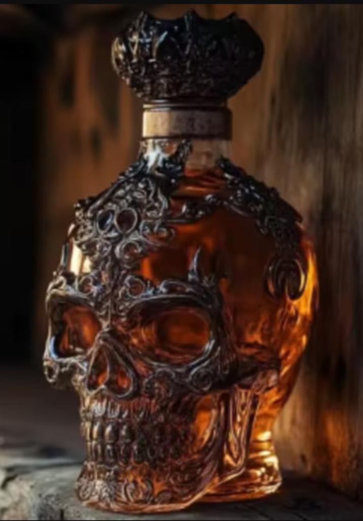 Prachtige glazen Whisky karaf Schedel (320ml)