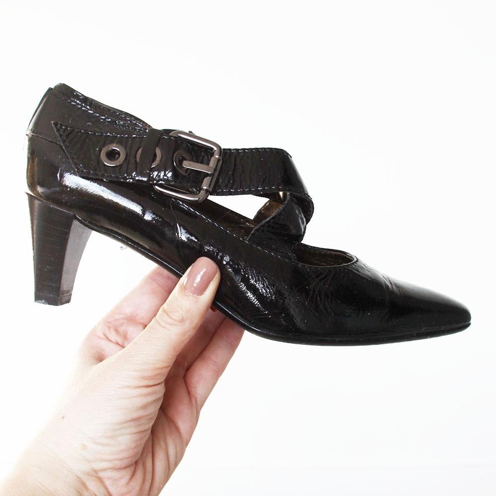 Escarpins Mauro Teci en cuir verni -s15 (taille 38½) €45, -, Mauro Teci, Escarpins, Comme neuf, Noir