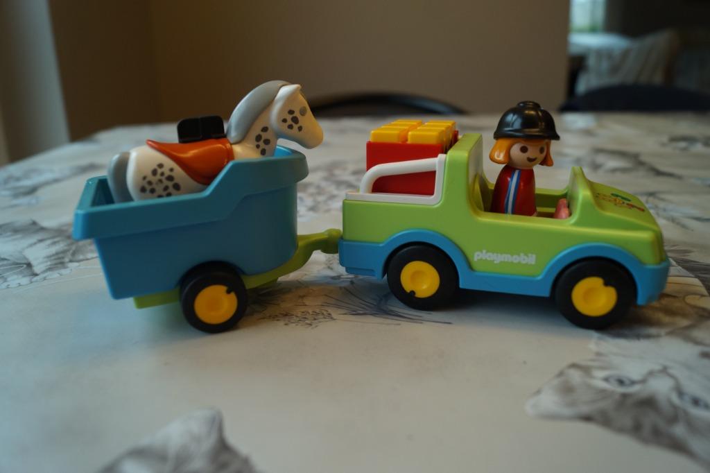 playmobil 123 auto met paardentrailer 6958, Enlèvement ou Envoi, Comme neuf, Ensemble complet