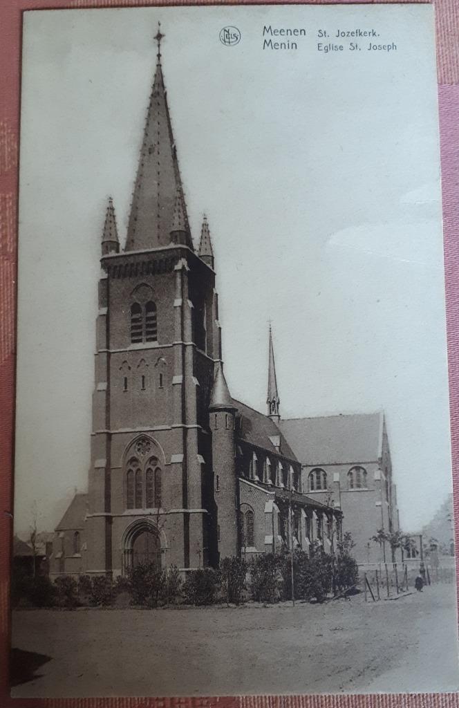 CARTE POSTALE MENIN/MENIN : Saint JOZEFSKERK : sceau ouvert, Envoi, 1920 à 1940, Affranchie, Flandre Occidentale